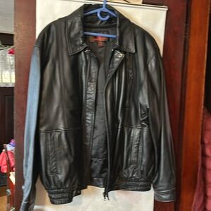 Danier man’s black leather jacket with removable insulated vest, XL